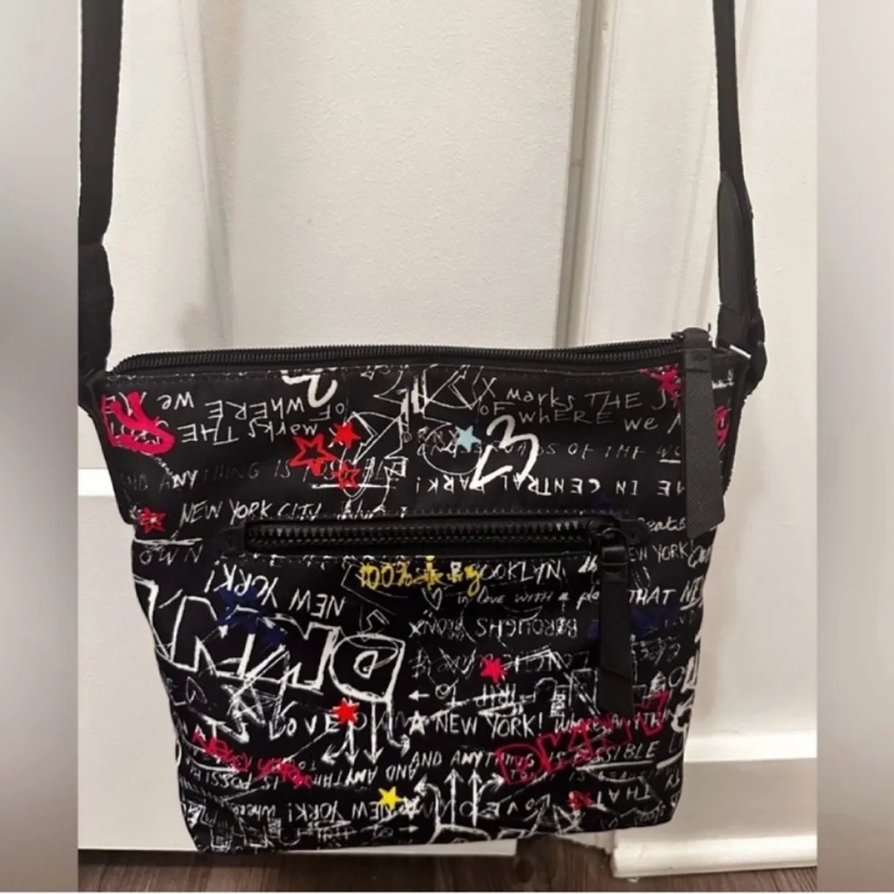 ⭐️ Black, Red, Yellow, and White Multi-color DKNY Gia Graffiti Crossbody